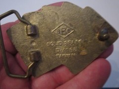 VINTAGE POKER FIVE CARD ACE BELT BUCKLE – SOLID BRASS – GW-17