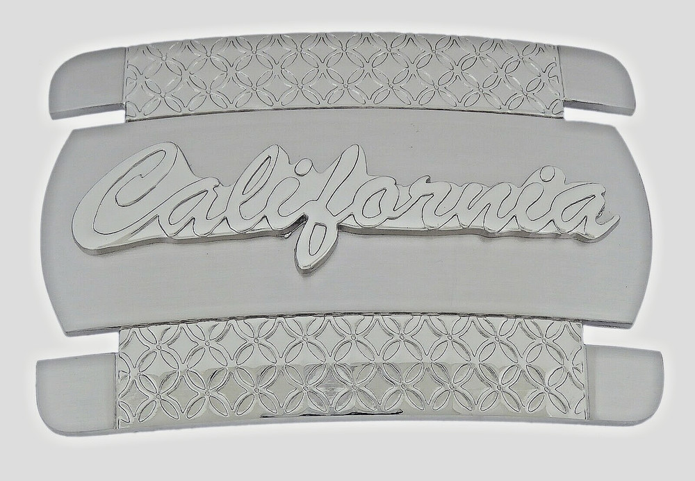 Vintage State of California Belt Buckle Silver Metal Men Western Cowboy Rodeo