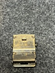 Vintage OshKosh Belt Buckle Mens Gold Brass Rectangular Clamp Logo Made In USA