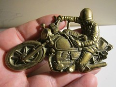 1978 MOTORCROSS MOTORCYCLE BELT BUCKLE SOLID BRASS VERY HEAVY – GW-26
