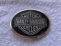 HARLEY DAVIDSON Belt Buckle Bar & Shield Black on Chrome