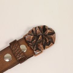 Punk Style Pyramid Textured Belt Buckle in Antique Copper, Craft Interchangeable Buckle