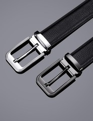 Men&rsquo;s Genuine Cow Leather Belt, 38&Prime;-40&Prime; Waist Adjustable, Black-black139