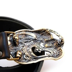 Dragon brass belt buckle Jormungands Head, Scandinavian Old Norse Jörmungandr