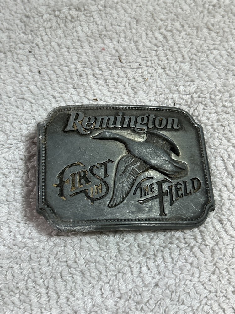 Remington Arms Co First in the Field Canadian Goose 1980 Belt Buckle Vintage