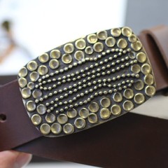 Vintage Ethnic Metal Studded Belt Buckle – Artisan Boho Style