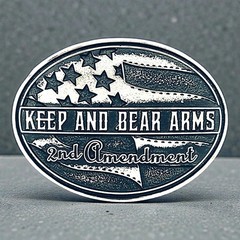 Montana Silversmiths Keep and Bear Arms 2nd Amendment Belt Buckle Silver NEW!