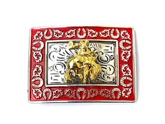 Western Buckle Gold Silver Red Horse Rider Cowboy Fit 2 » Hebilla Vaquero