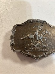Belt Buckle Vintage 1902 Pony Express Since 1852 Post Office Mail Carrier Horse