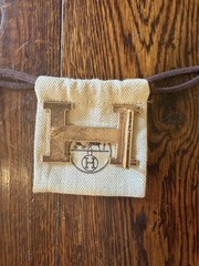 Hermès H Logo Reversible Interchangeable Belt Buckle Metal 1.25&Prime; Gold/Silver