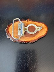 Vintage Collectible Unique Wood and Metal Belt Buckle