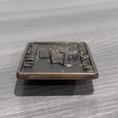 Vintage 1978 AM General Jeep Belt Buckle Solid Brass BTS Made in USA Heritage