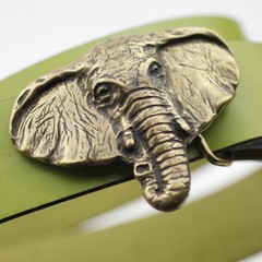 Solid Antique Elephant Belt Buckle – Strong Statement Design