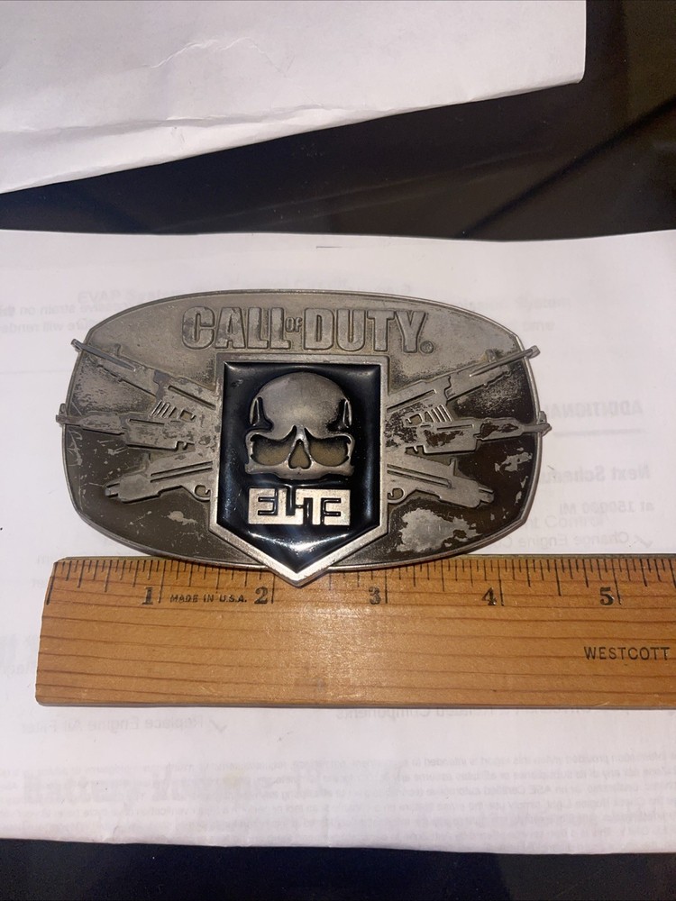 Call of Duty MW3 Modern Warfare ELITE Black Ops II Skull Logo Game Belt Buckle