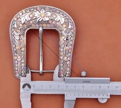 Huge Big Western Cowboy Rhinestone 3 PCS Set Leather Belt Buckle Fit 40mm Strap