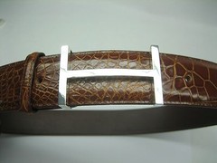 Sterling silver 925 grand icon buckle 40 gr.& Genuine Alligator 1.5  » belt U.S.A