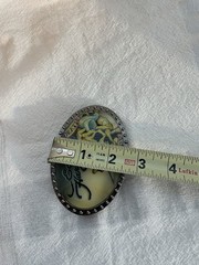 Ed Hardy Skull Belt Buckle Death Or Glory Glossy With Metal Trim