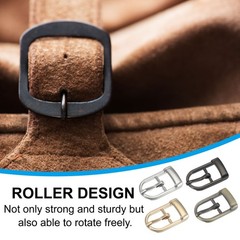 16Pcs 0.6&Prime; Single Prong Belt Buckle Roller Buckle Black/Silver/Light Gold/Brown