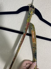 Handmade Comic Strip Belt Novelty Print Clear Vinyl Overlay Brass Buckle