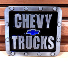 NEW Chevy Trucks Logo Pewter Finish Enamel Metal Belt Buckle,
