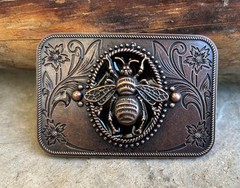 Bronze Bee Belt Buckle Handmade Western Cowboy Rodeo Insect Style Gift
