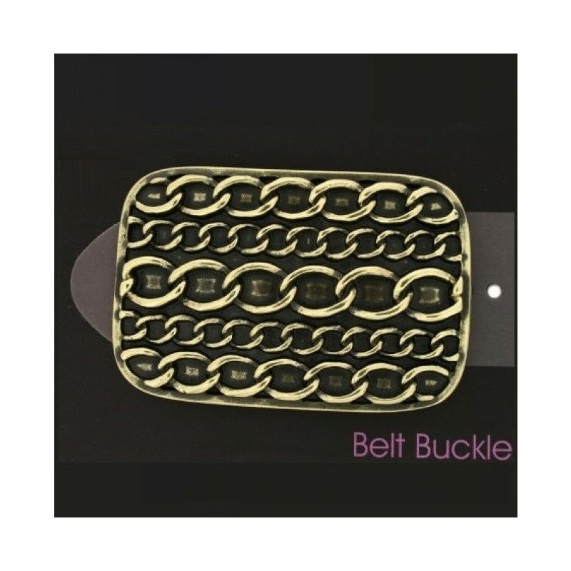 Gothic Chains Belt Buckle Antique Brass Biker Punk Metal – Industrial Model