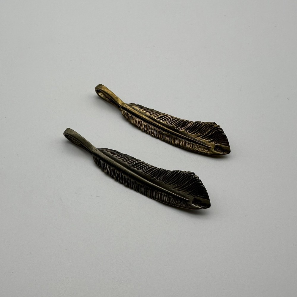 Brass Feather Charm,Necklace DIY Pendants,Keychain Charm lot
