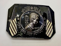 POW MIA You Are Not Forgotten Flag Army Patriots Belt Buckle New Condition