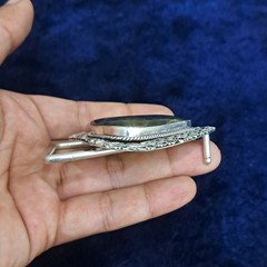 Labradorite Belt Buckle Silver Plated Handmade Western Cowboy Gemstone Buckle