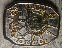 100 Years of Liberty 1886-1986 Gold & Silver Tones Belt Buckle 3 3/8&Prime; x 2 5/8&Prime;
