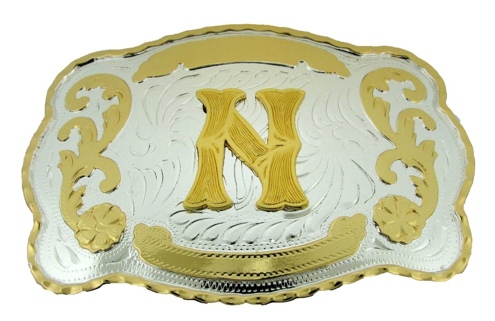 New Men Women Initial Letter A B C D G J K L M R S T W Belt Buckle Rodeo Western