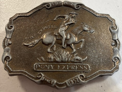Belt Buckle Vintage 1902 Pony Express Since 1852 Post Office Mail Carrier Horse