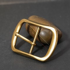 40mm Men Vintage Solid Brass Plated Western Leathercraft Center Bar Belt Buckle