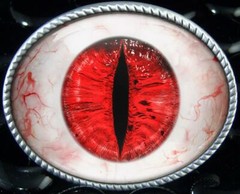 Red Monster Eyeball Belt Buckle – Halloween Taxidermy Cosplay Buckle – 8-3-E