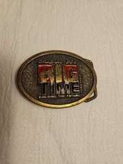 Snap On Tools Big Time Building The Future Solid Brass Belt Buckle 1990s