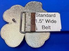 Lucky Four Leaf Clover Enameled Shamrock Large Belt Buckle with Bottle Opener
