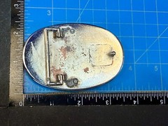 Lightning Bolt Strike Electric Shock Flash on Centered Cabochon Oval Belt Buckle