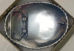 Vintage Metal Belt Buckle, Brass and Silver, Bronco Busting, Horse Riding, Cow