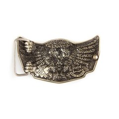 Geman silver buckle Eagle with sword, heraldic eagle, winged heraldry falcon