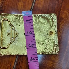 Running Horses Western Buckle Sturdy Thick Square Gold and Red Zinc Alloy