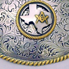 Texas Masonic Western Style Buckle