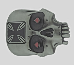 Skull Belt Buckles Gray Vintage Metal Halloween Party Costume Ace of Spade Red