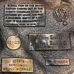 Vintage Arizona Grand Canyon Belt Buckle 3D Relief Western Brass Tone Oval