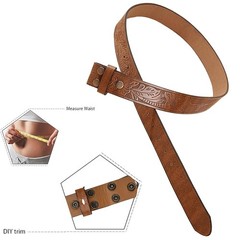 IZUS Classic Retro Belt Strap 47&Prime;Belt for 36&Prime;-40&Prime; waist, Brown-western