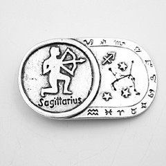 Capricorn Zodiac Belt Buckle Antique Silver Rectangle Classic