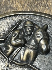Vintage Turf Paradise Belt Buckle Horse Jockey Racing Equestrian Metal Western