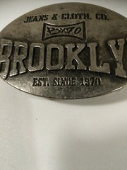 Brooklyn Jeans & Clothing Co. Brand Belt Buckle Metal Silver Gray BX70 Adult