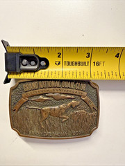 1981 GRAND NATIONAL QUAIL CLUB ENID OKLAHOMA BIRD DOG HUNTER BELT BUCKLE 15 ANV.