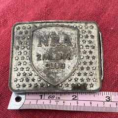 NRA 2 Million Club Silver Tone Metal Belt Buckle Stars Antique Finish 1.5in