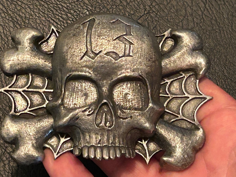 2002 LUCKY-13 APPAREL LIGHTER BELT BUCKLE, pewter, nice